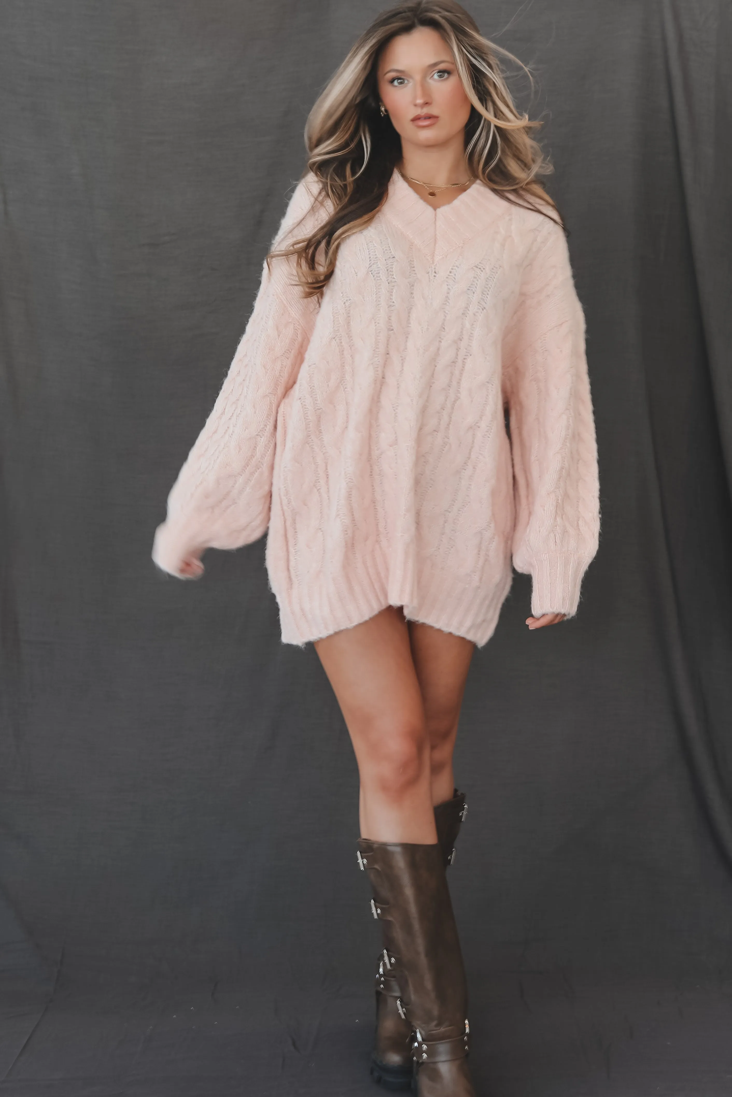 A Cozy Princess Pink Stockholm Oversized Sweater