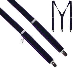 Black-Purple Slim Suspenders