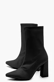 Boohoo Ladies Stretch Pointed Toe Sock Boots