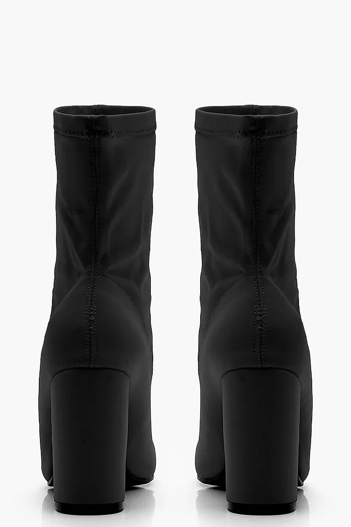 Boohoo Ladies Stretch Pointed Toe Sock Boots