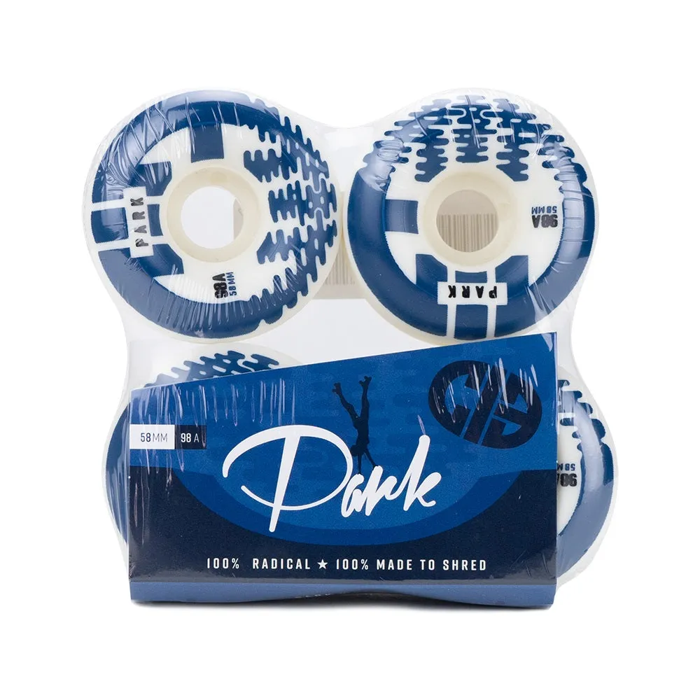 CIB Park Roller Skate Wheels 58mm 98a - Blue/White (4 Pack)