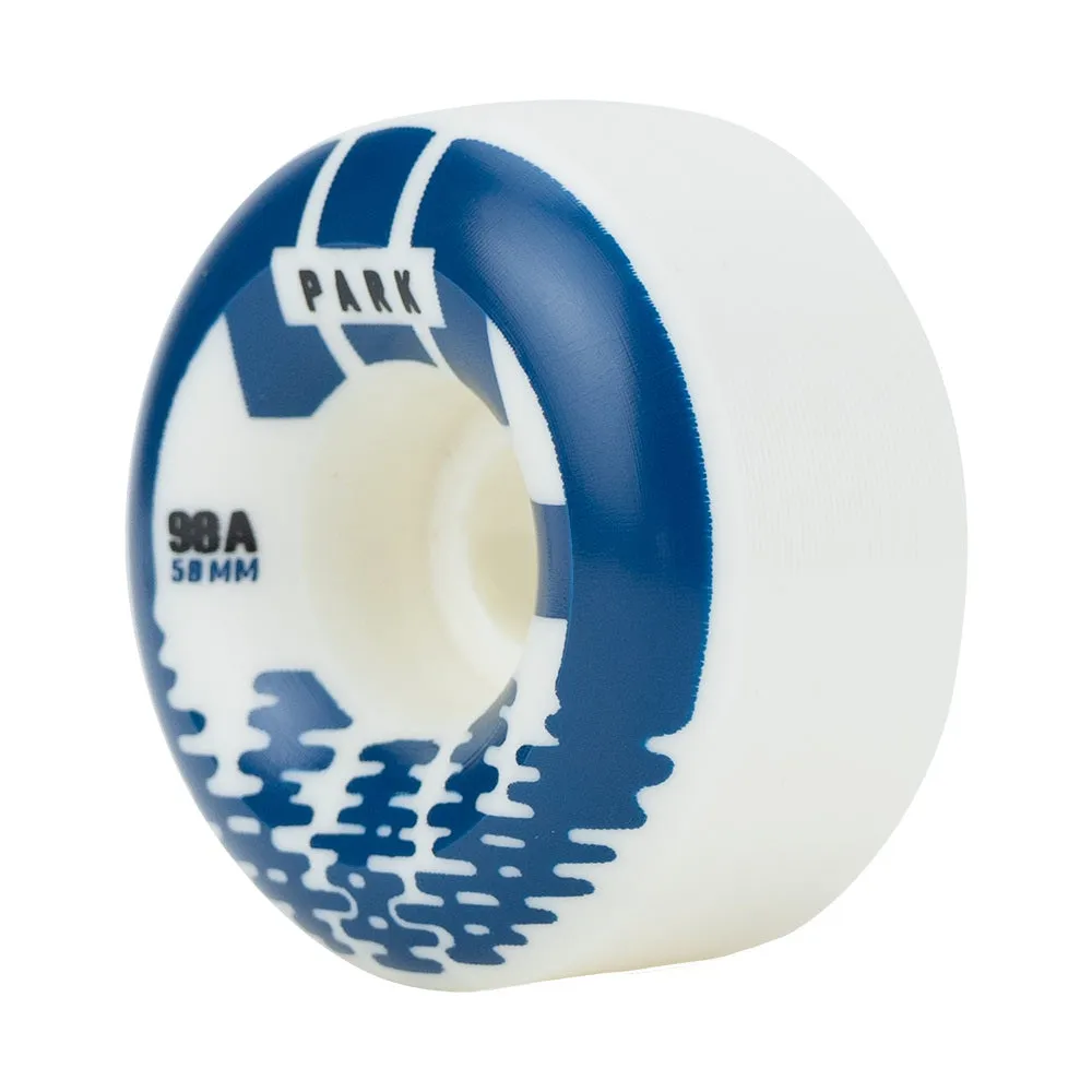 CIB Park Roller Skate Wheels 58mm 98a - Blue/White (4 Pack)