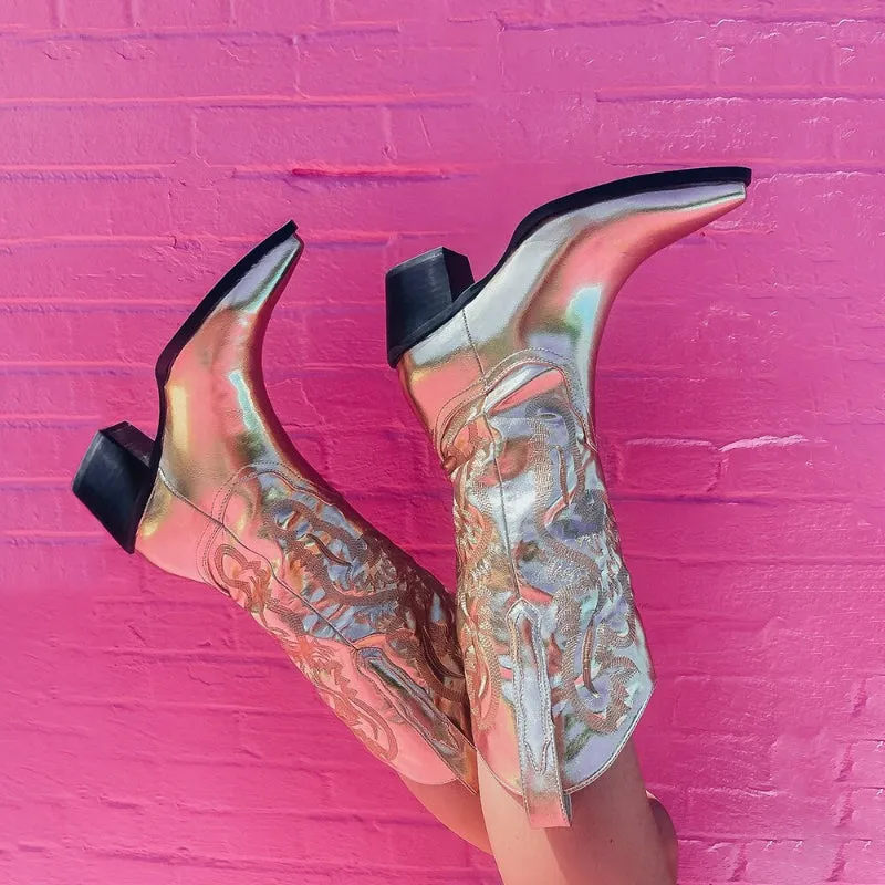 Classic Country Girl Cowboy Boots with Unique Embroidery