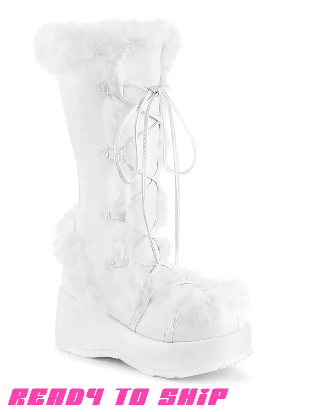 DEMONIA CUBBY 311 BOOTS- WHITE