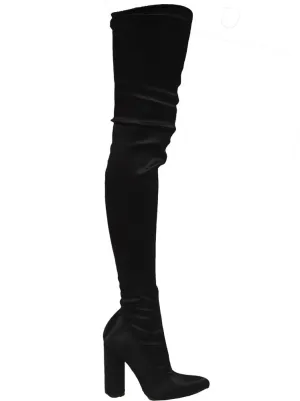 FAWN BLACK SATIN BOOT