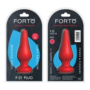 Forto F-21 Tear Drop Silicone Anal Plug Medium Red