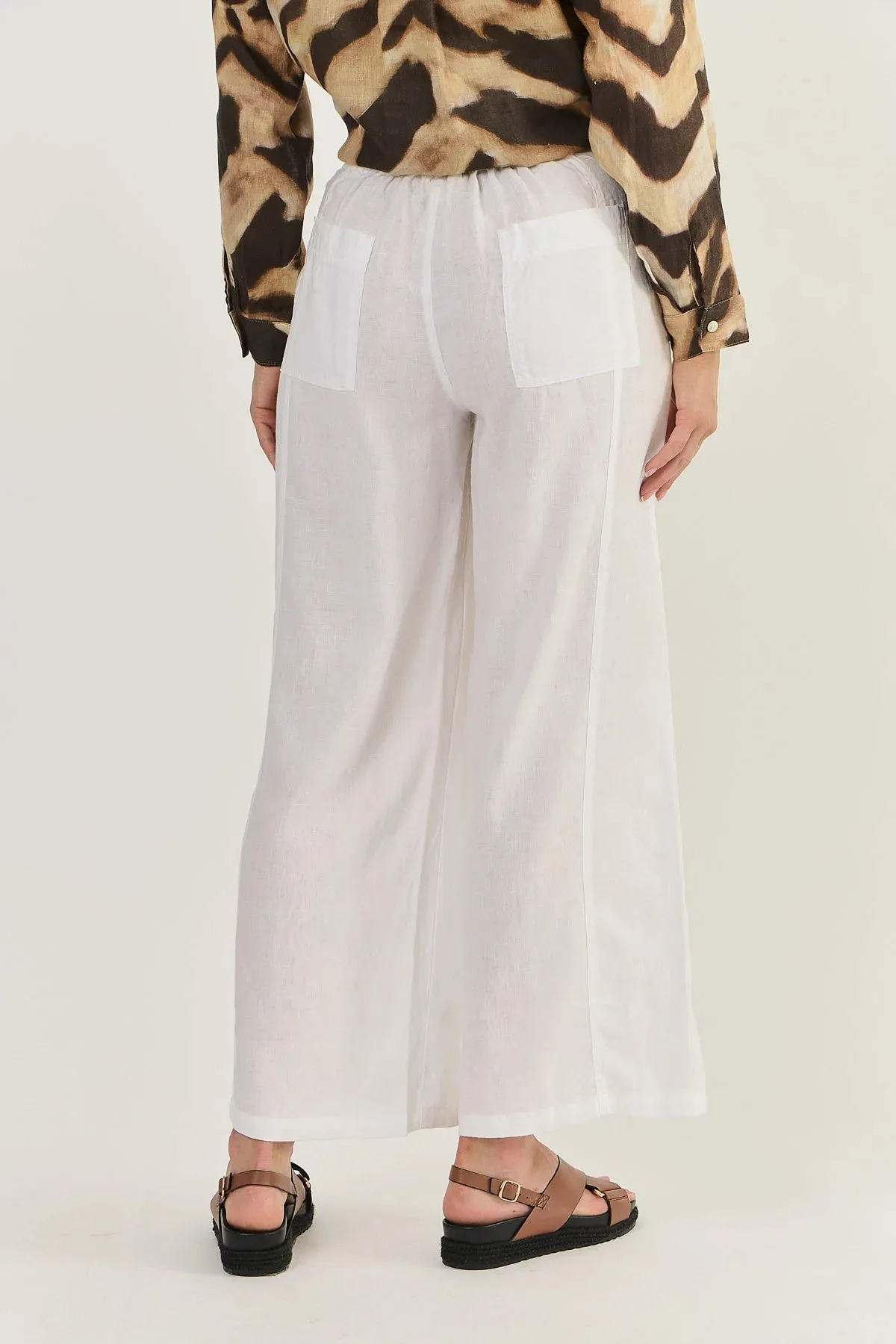 GA475 Linen Pant in White