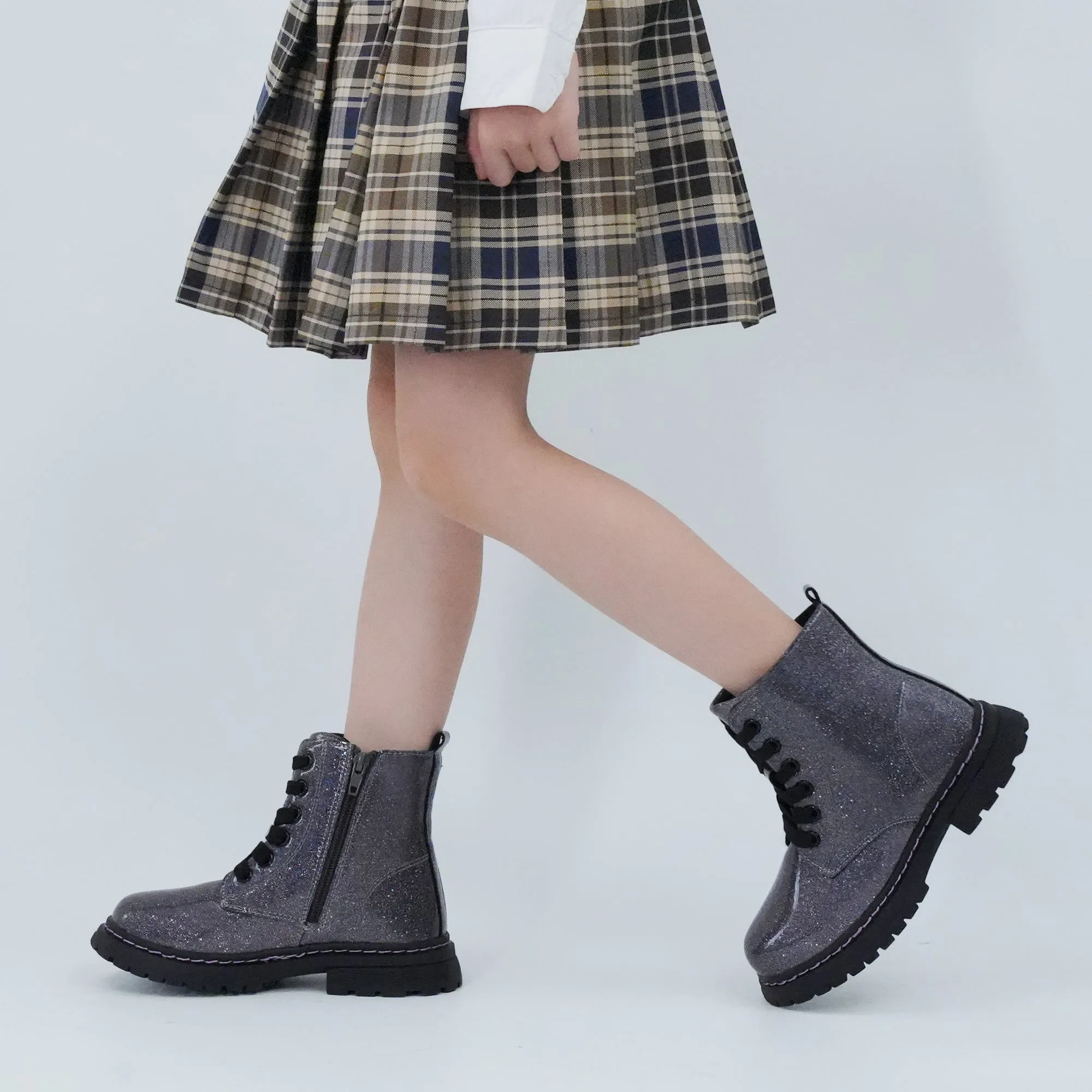 Girls Ankle Boots Lace-Up Work Boots