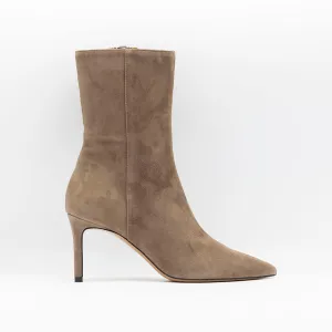 High Shaft Ankle Boots in Taupe Suede