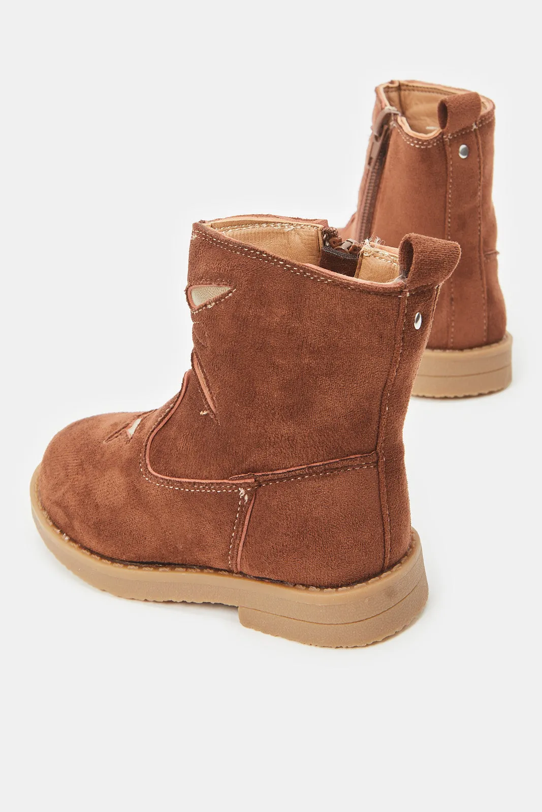 Infant Girls Brown Suede Ankle Boots