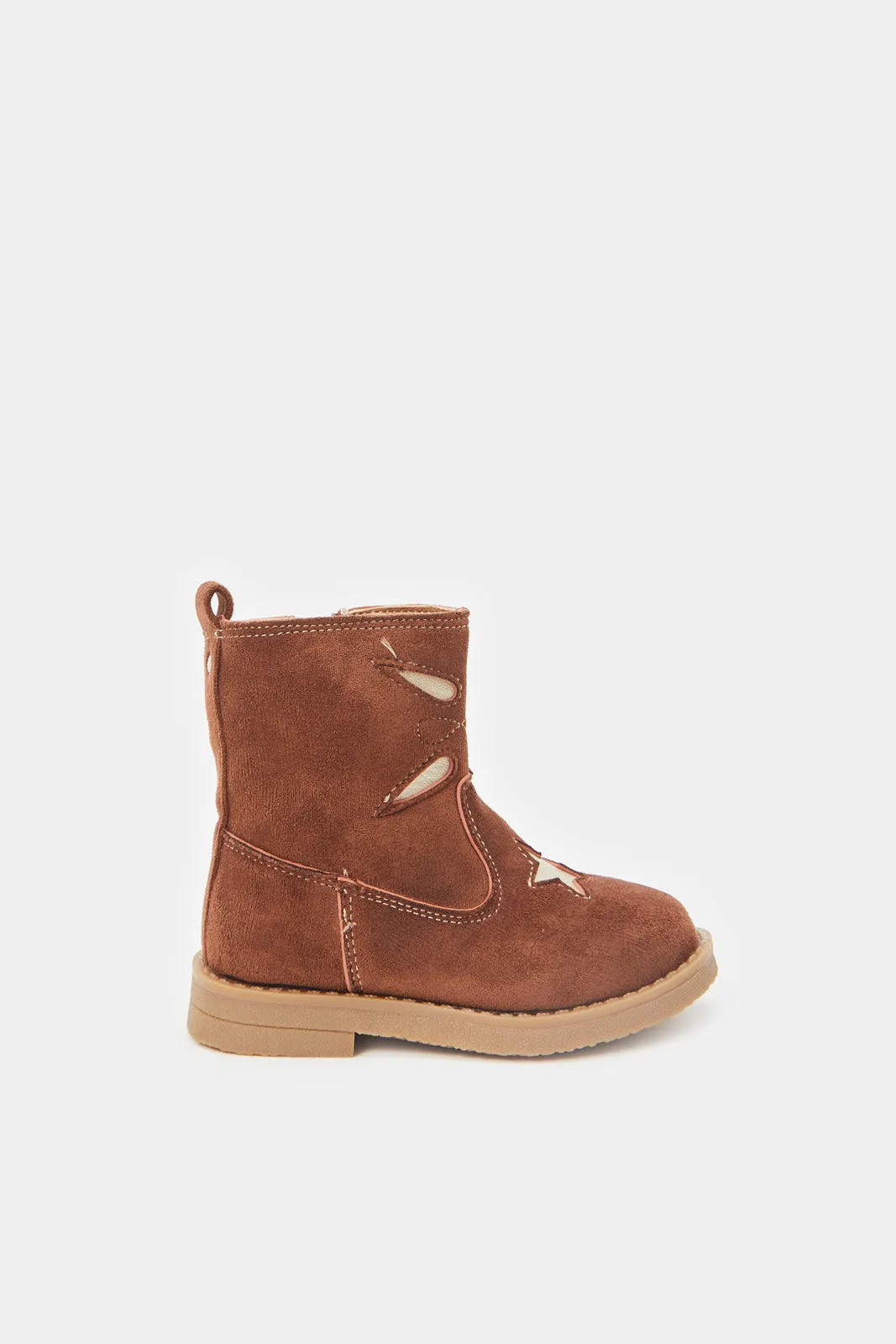 Infant Girls Brown Suede Ankle Boots