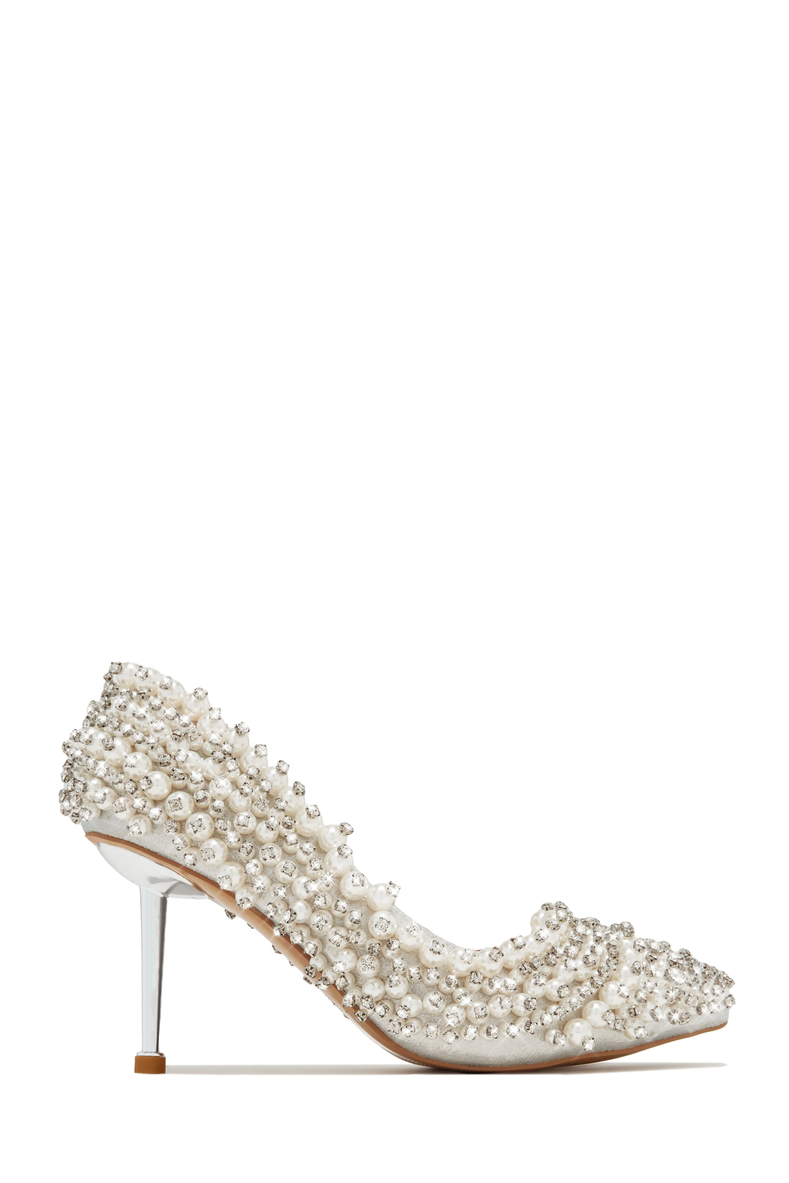 Love Forever Embellished Pumps - White