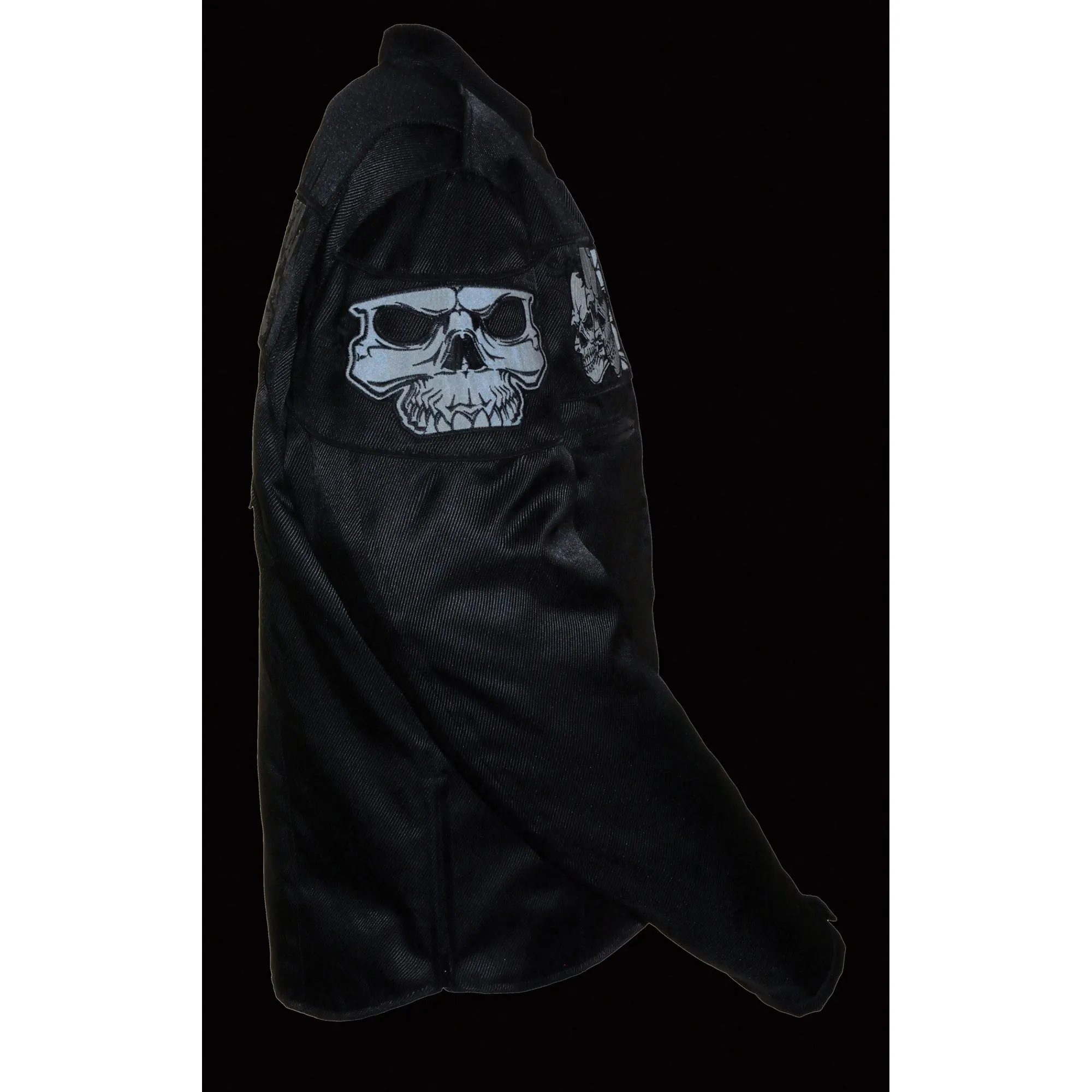 Men's Reflective Skulls Textile Jacket