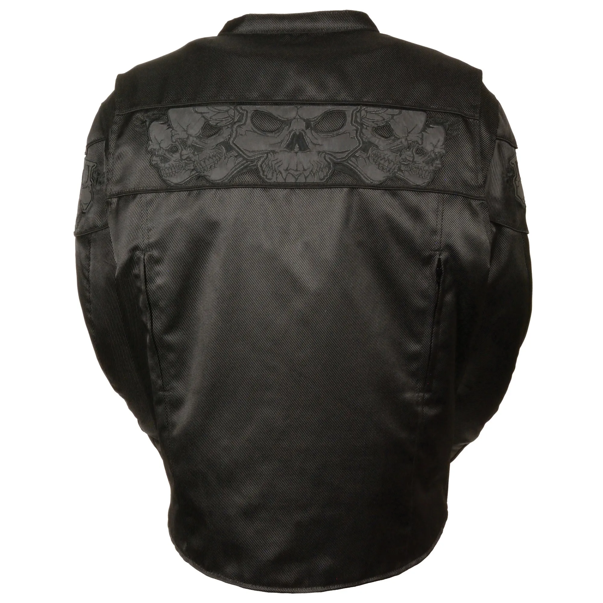 Men's Reflective Skulls Textile Jacket