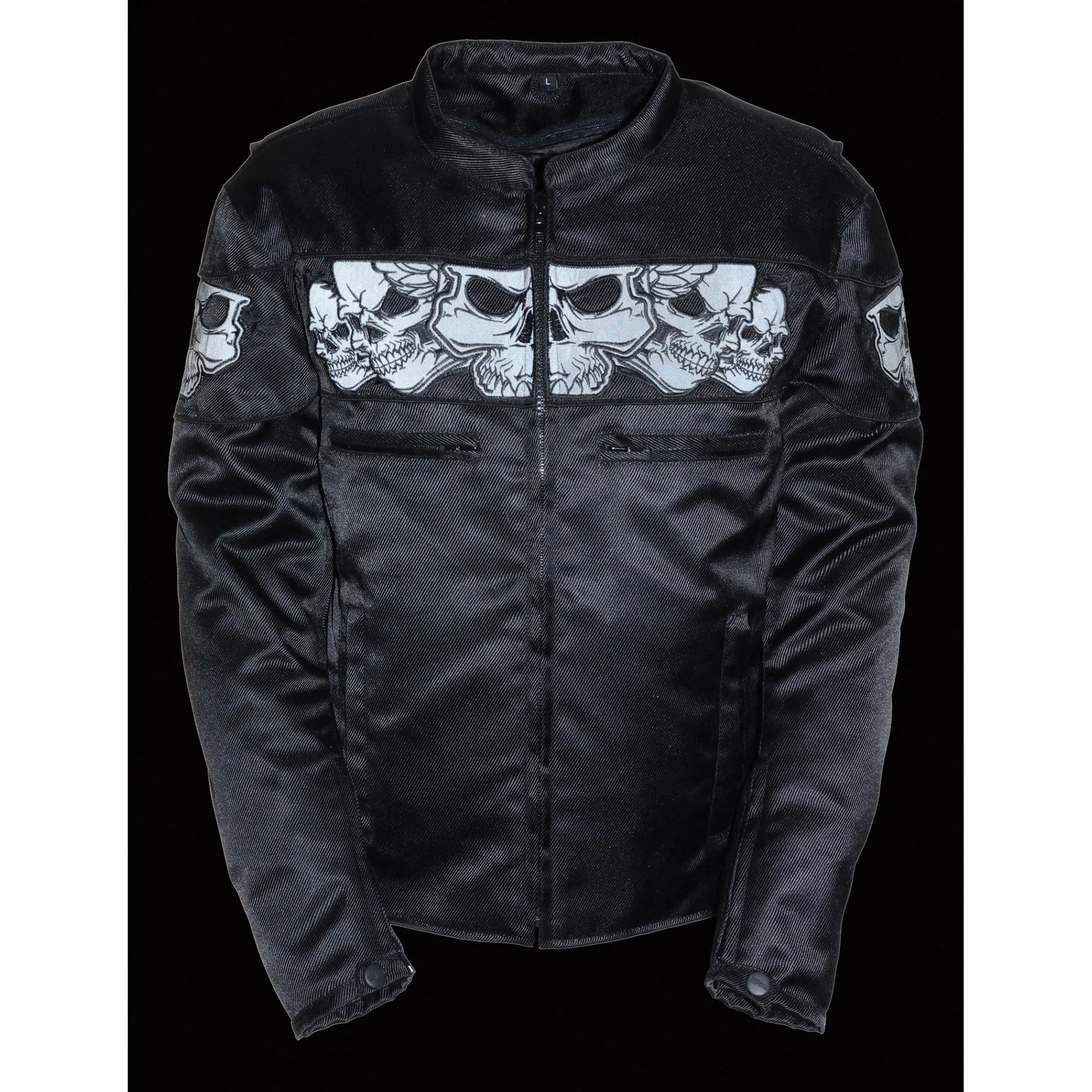 Men's Reflective Skulls Textile Jacket