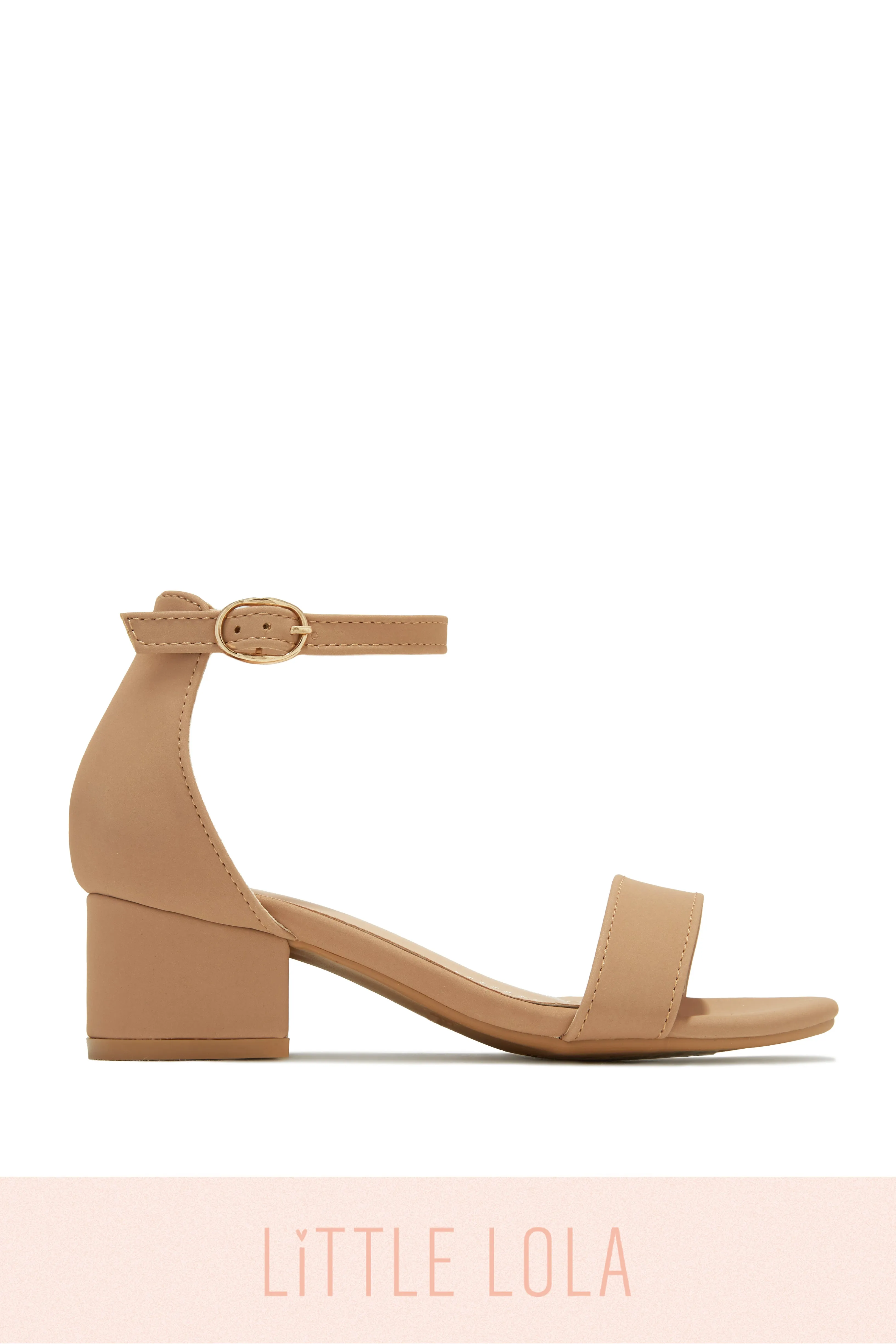 Mini Ava Block Heels - Nude