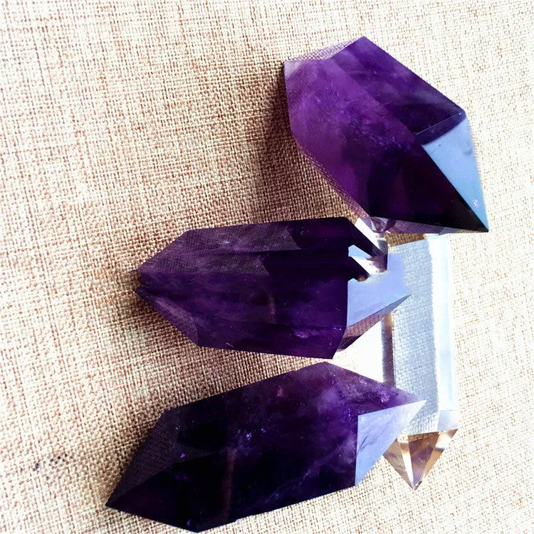 Natural Uruguayan Amethyst Double Pointed Pillar