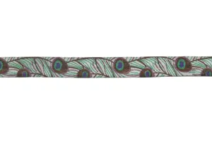 Peacock Print Fold-Over Elastic 0.63" - 1 Yard