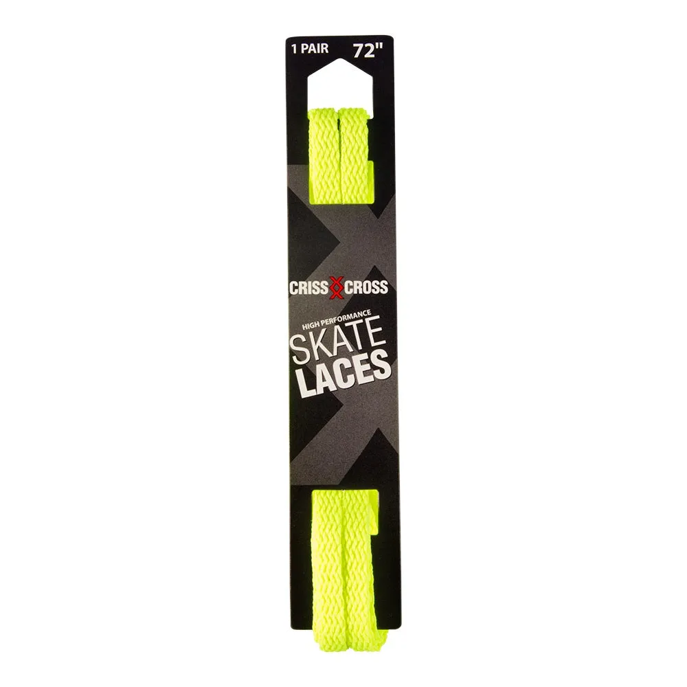 Riedell Criss Cross Skate Laces Skinny 3/8" Width - Neon Yellow