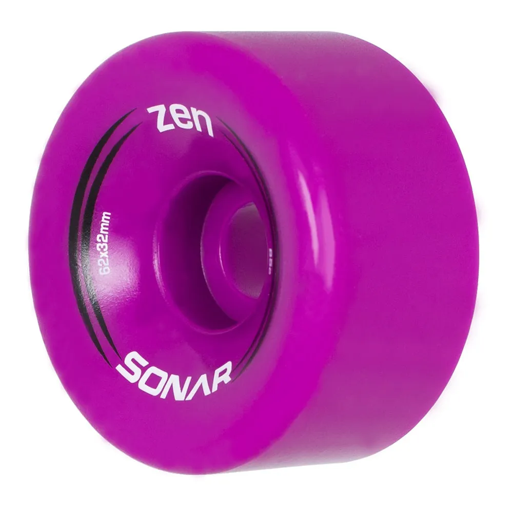 Sonar Zen Roller Skate Wheels 62mm 85a - Magenta (4 Pack)