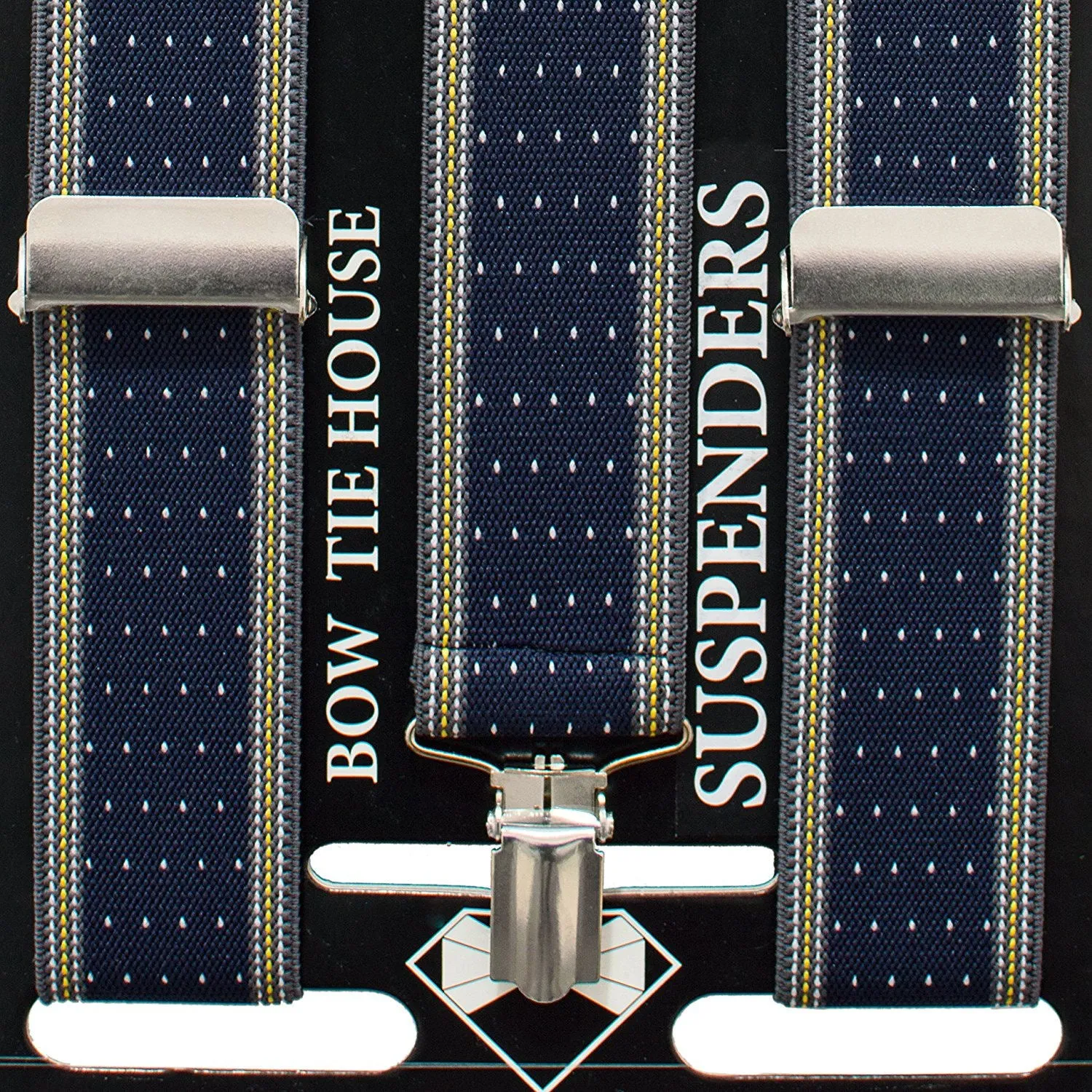 Striped-Dots Blue Suspenders