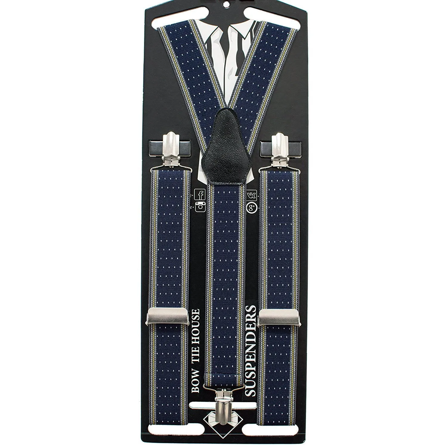 Striped-Dots Blue Suspenders