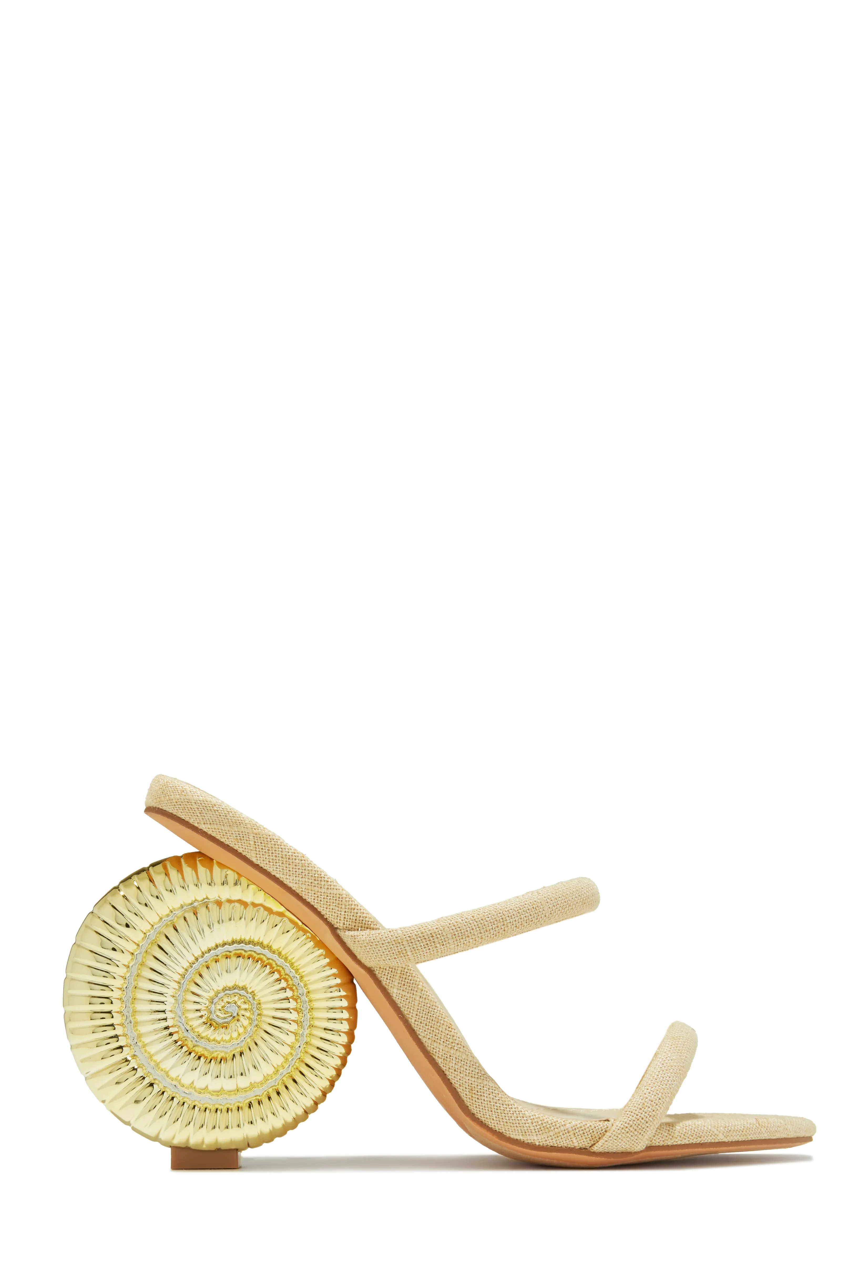 Sunset Waves Sea Shell Mule Heels - Tan