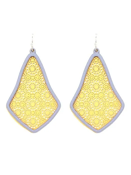 TE9576 Pointed Teardrop Cutout Earrings