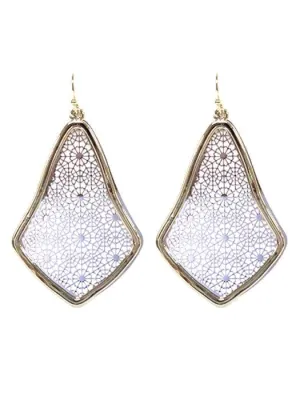 TE9576 Pointed Teardrop Cutout Earrings