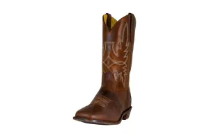 TuffRider Men’s Old Faithful Leather Embroidered Wide Square Toe Western boot