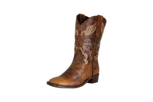 TuffRider Youth Sequoia Cross & Wing Embroidered Square Toe Western Boots