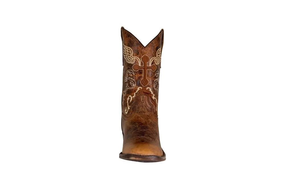 TuffRider Youth Sequoia Cross & Wing Embroidered Square Toe Western Boots