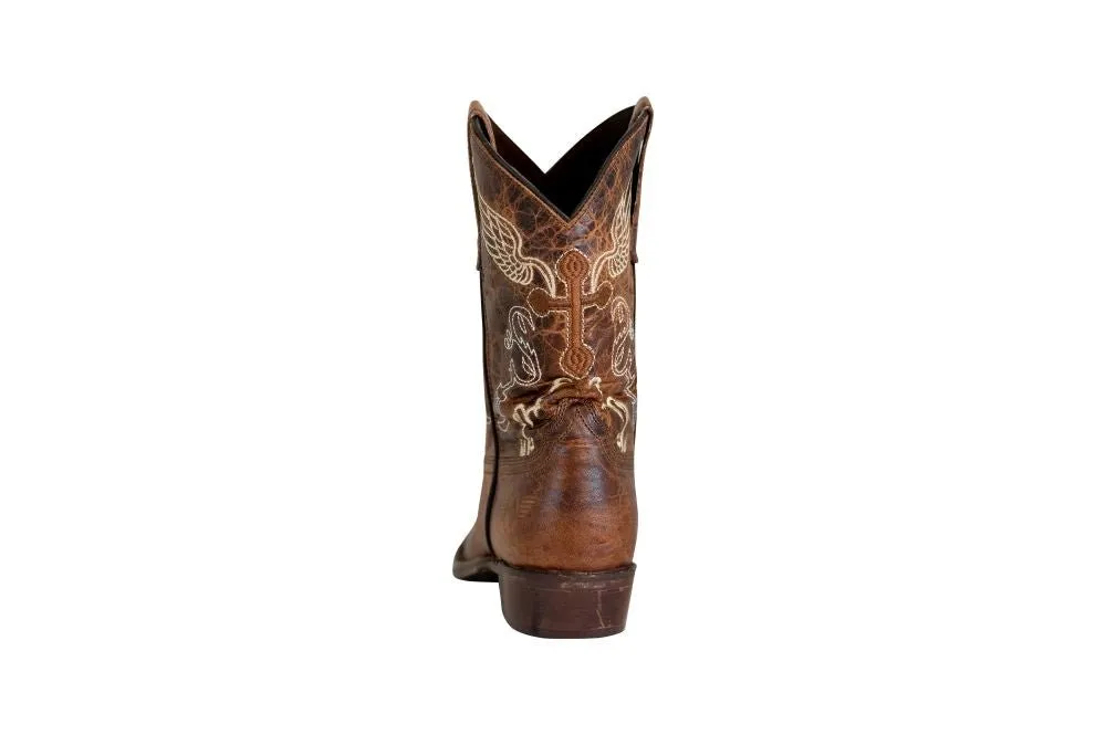 TuffRider Youth Sequoia Cross & Wing Embroidered Square Toe Western Boots