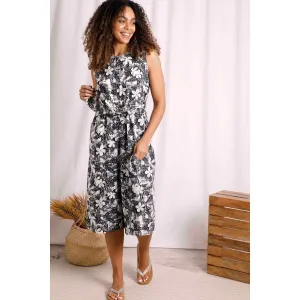 Weird Fish 12 Dark Denim Nalani Floral Print Jumpsuit