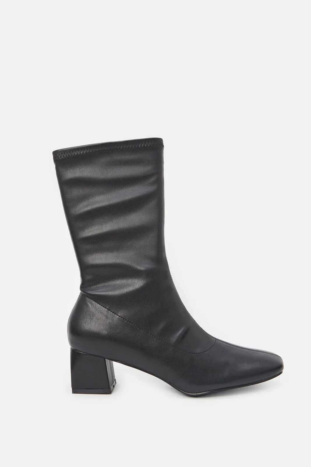 Women Black Stretch Boots