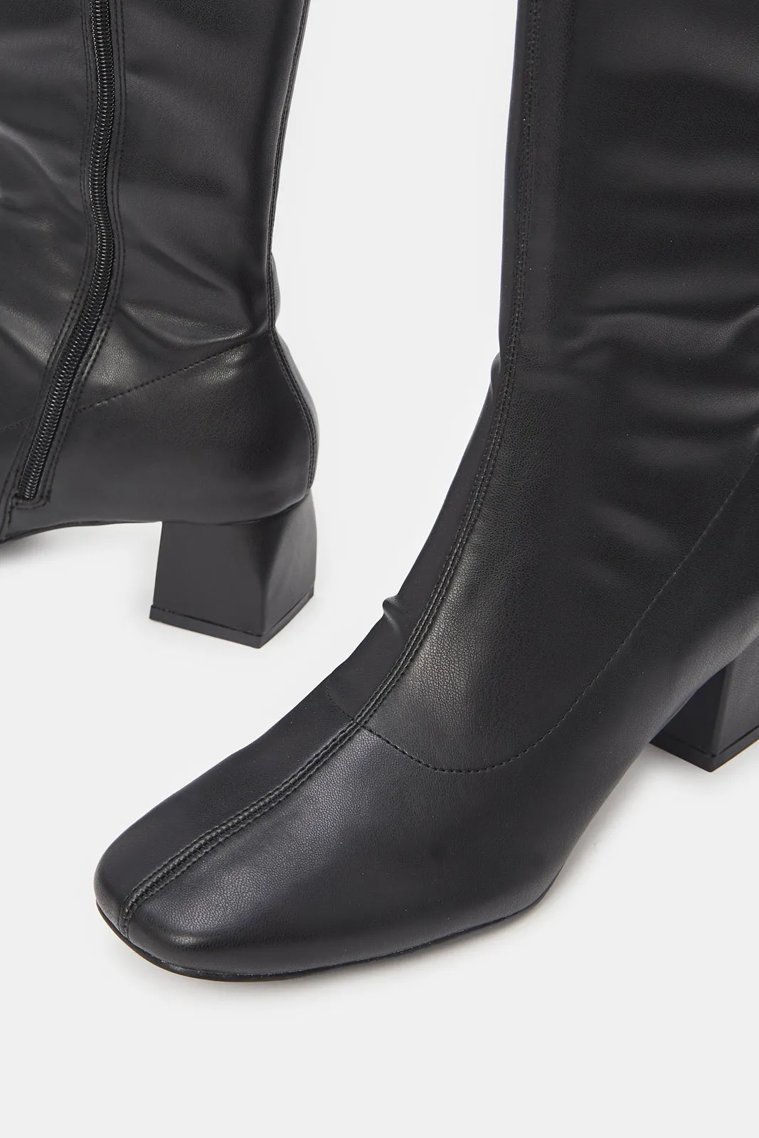 Women Black Stretch Boots