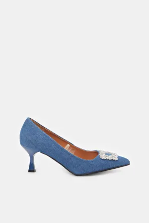 Women Blue Denim Court Shoes