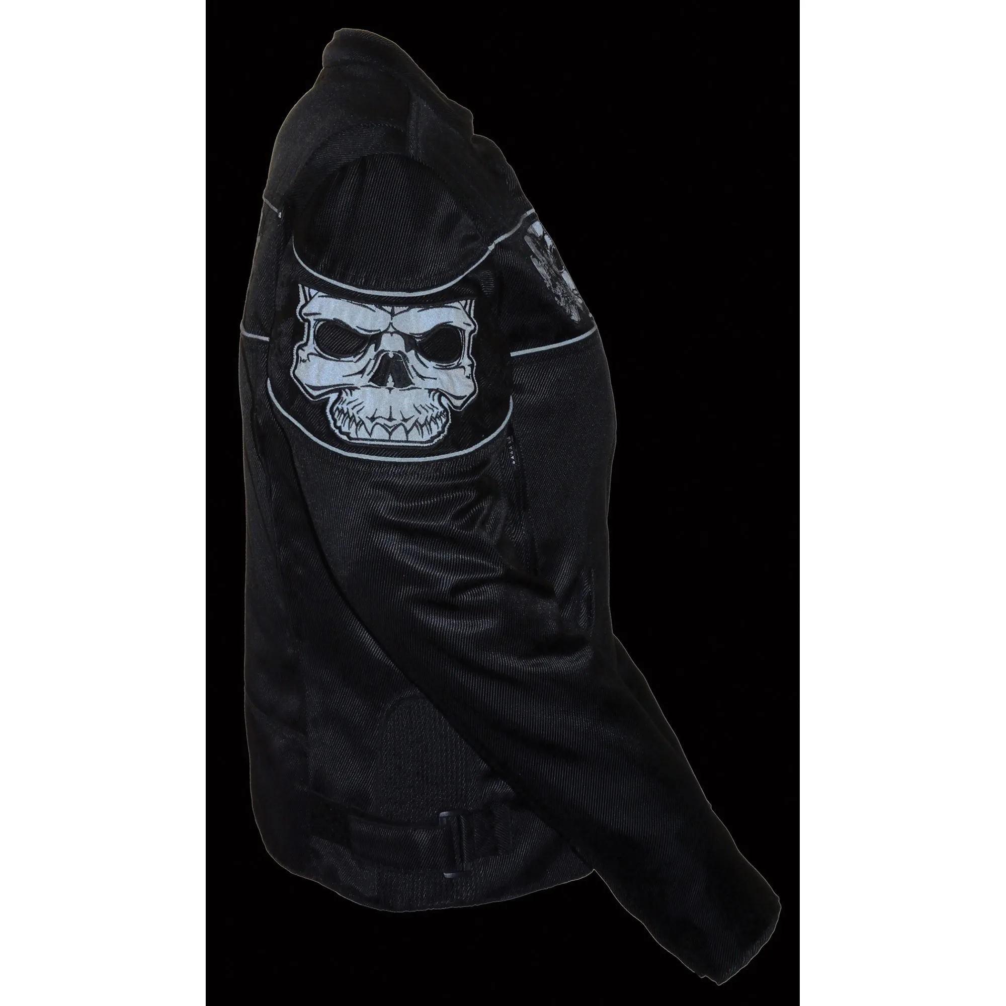 Women's Crossover Textile Scooter Jacket w/ Reflective Skulls