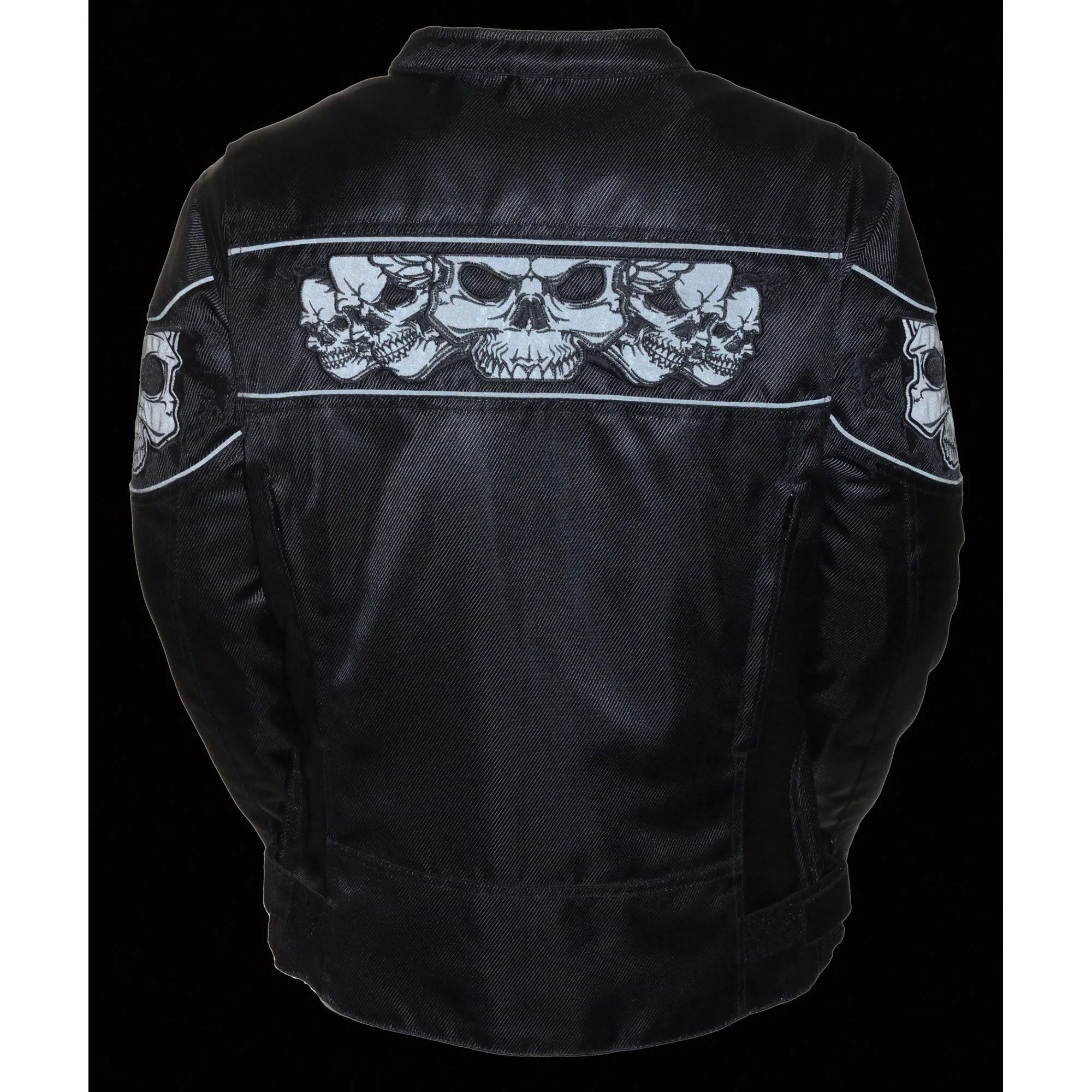 Women's Crossover Textile Scooter Jacket w/ Reflective Skulls