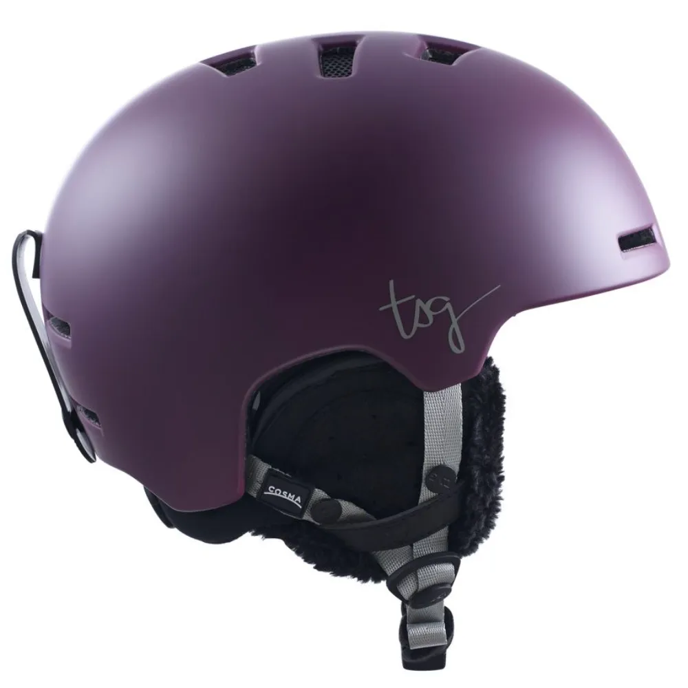 Womens Lotus Solid Color Satin Eggplant Helm