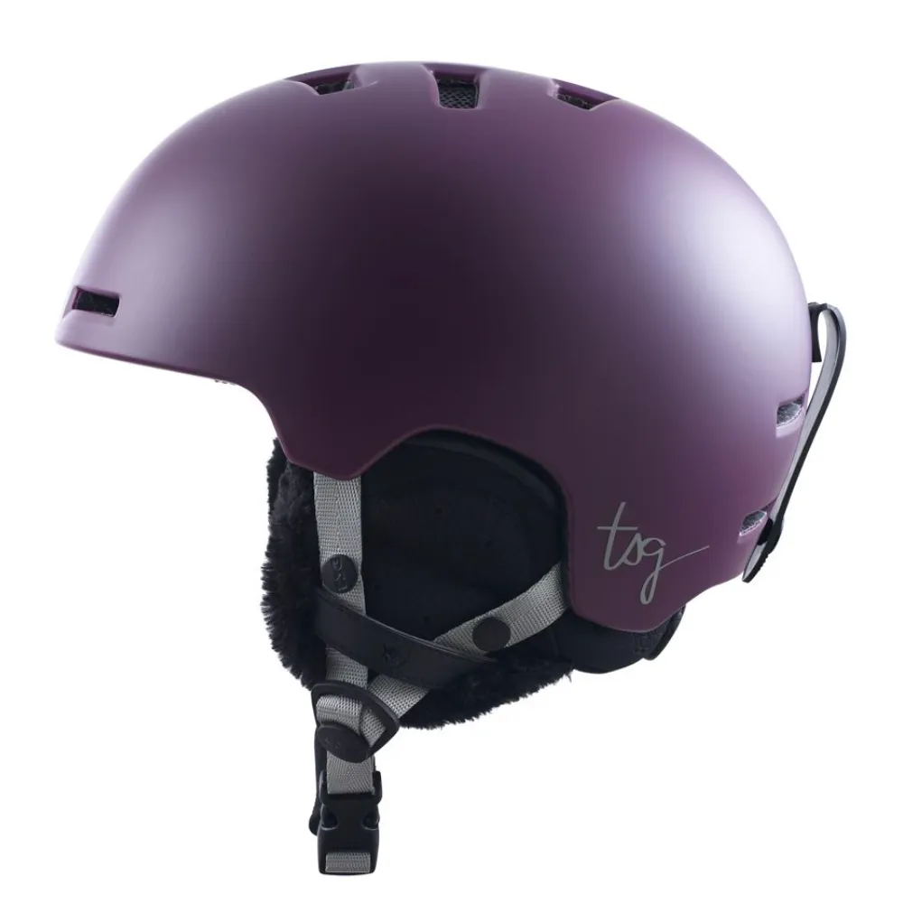 Womens Lotus Solid Color Satin Eggplant Helm